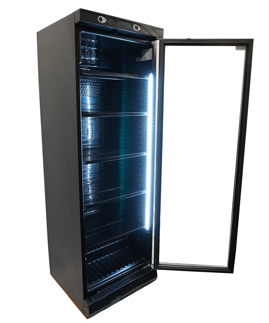Combisteel Glass Door Refrigerator 382L Black, Static Cooling 3