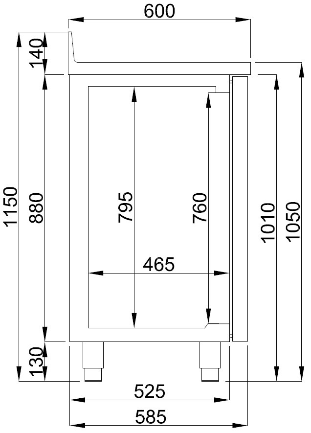 Refrigerated Counter 3 Door 632L with Coffee Disposal Drawer 2
