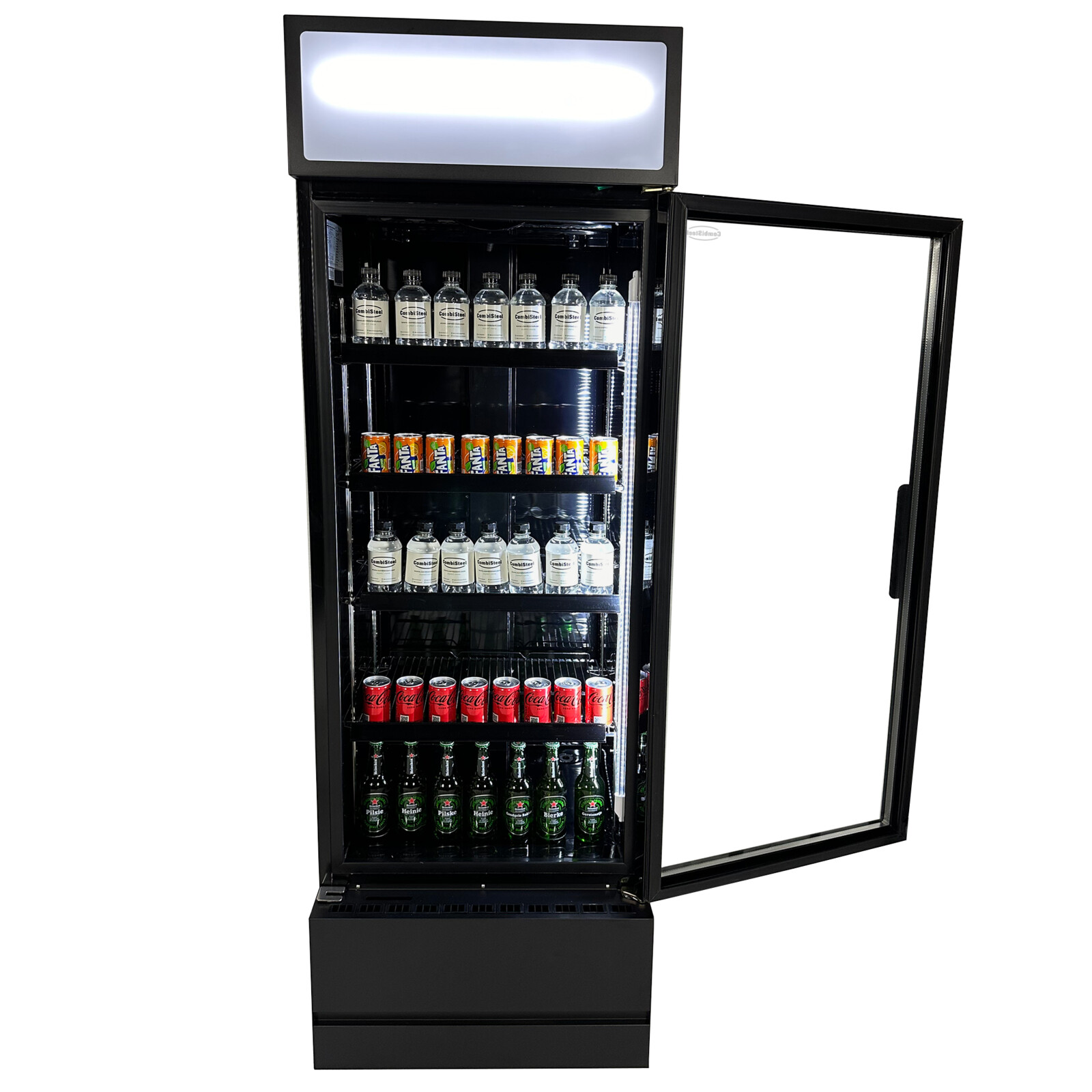 Combisteel Glass Door Refrigerator FCU-370 BL, 360L Black 5