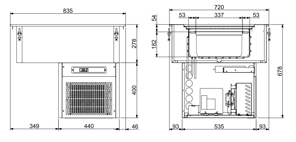 Combisteel Drop-In Ice Bin 4, Static Cooling, 835mm Width 2