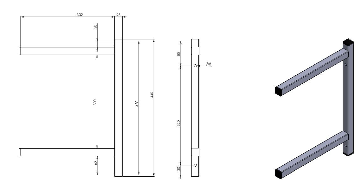 Combisteel Permanent Bracket Double 300 - Wall Mount System 2