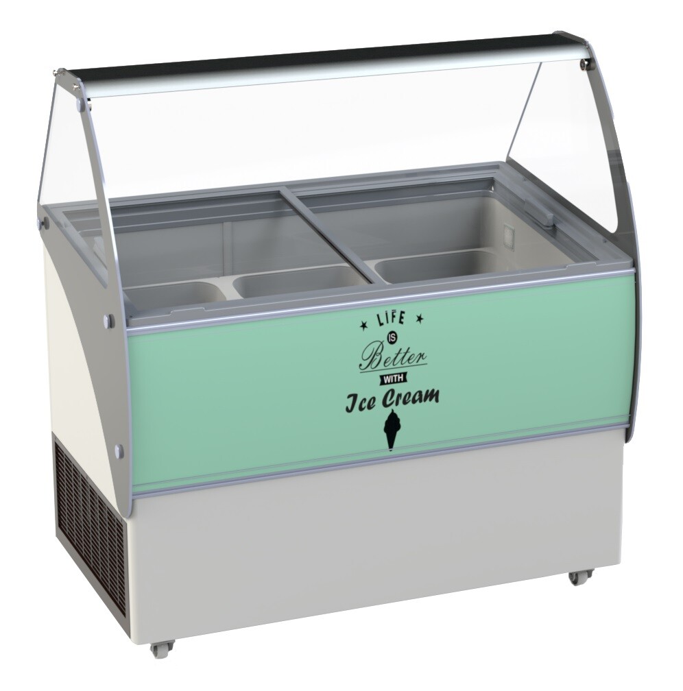 Combisteel Ice Cream Display Curacao 10x5 Ltr, Mobile Static Cooling 1