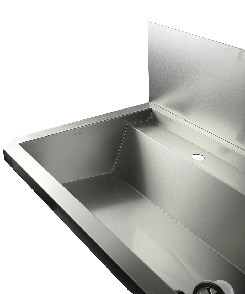 Combisteel 4-Tap Wash Basin 2400mm with Splash Shield 3