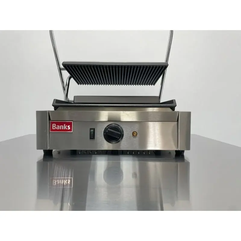 Banks PCG-RF Panini Grill Ribbed Top Flat Bottom 2.2kW 2
