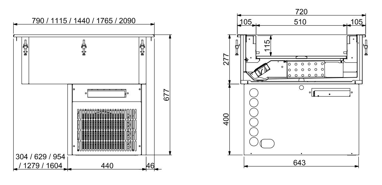 Combisteel Drop-In Refrigerated Unit 2/1 GN, Ventilated, 790mm 2