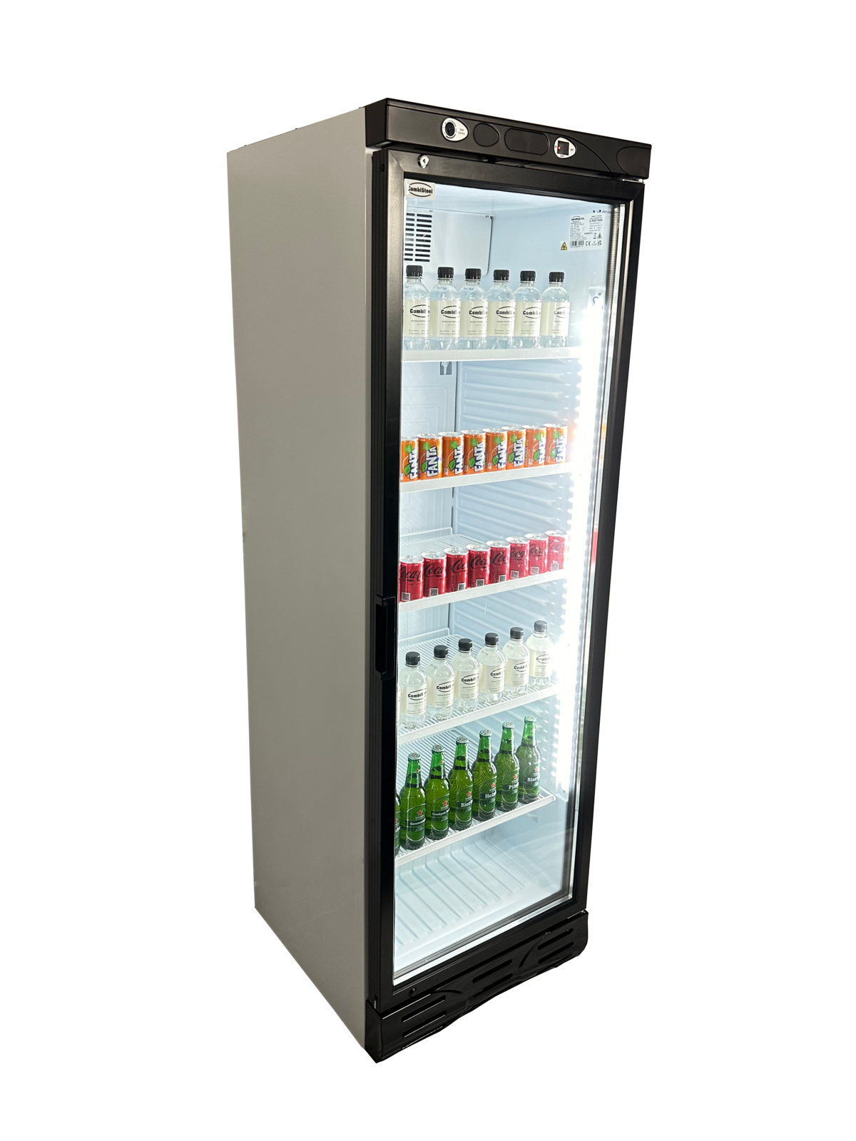 Combisteel Glass Door Refrigerator 382L, LED Display, Static Cooling 4