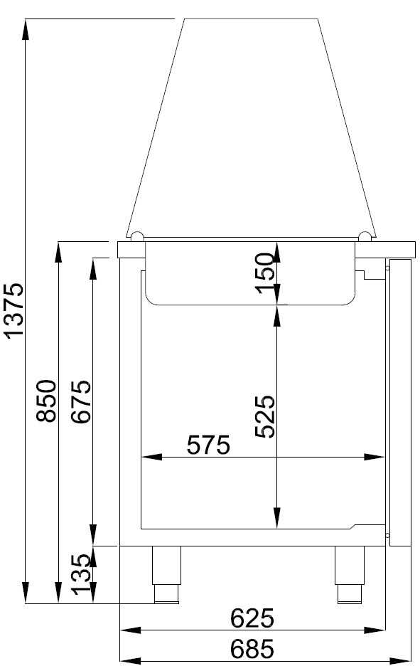 Combisteel Saladette 2 Door, 3x 1/1 GN Container, Pro Line 3
