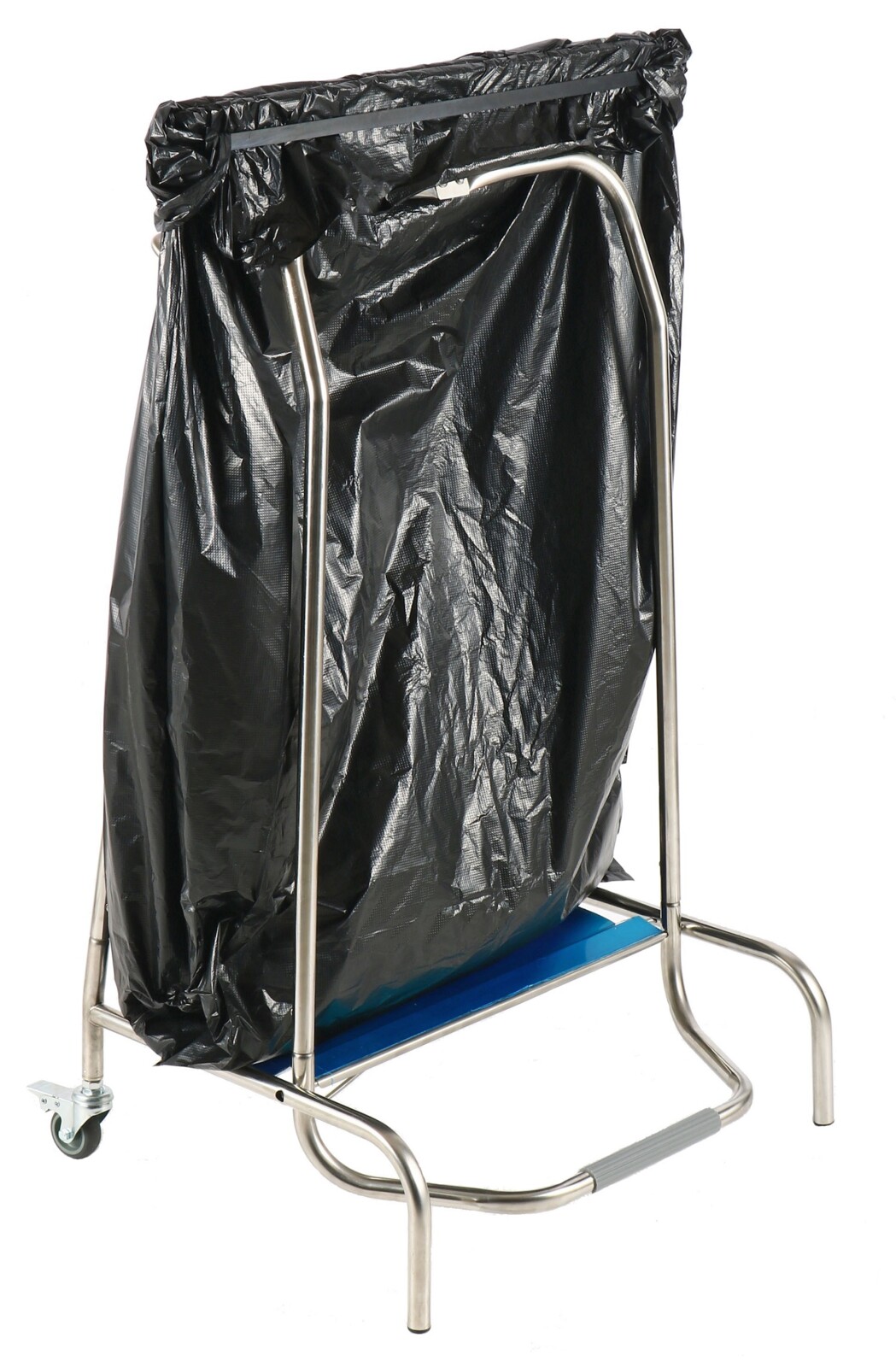 Combisteel Pedal Controlled Trash Bag Holder, Mobile Stainless Steel 4