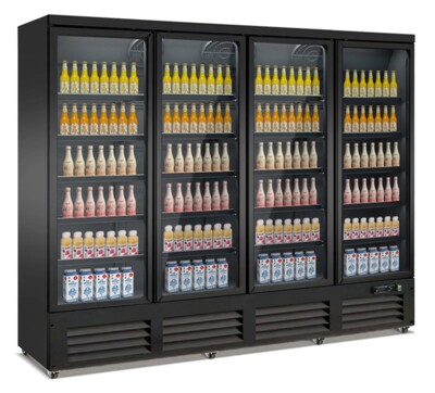 Combisteel 4 Glass Door Refrigerator 2000L Black CEB-2000R BL