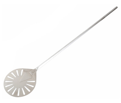Stainless Steel Pizza Shovel Round Perforated 230mm, 1420mm Handle