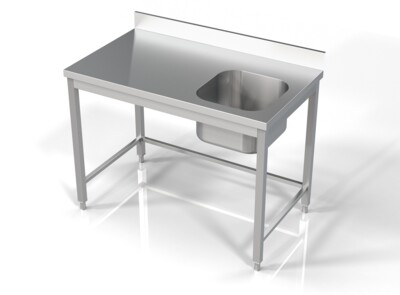 Sink Unit 1200mm Single Bowl Right, 700mm Deep Commercial