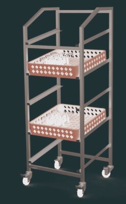 Basket Trolley 500x500mm, 5-Level Mobile Storage Cart