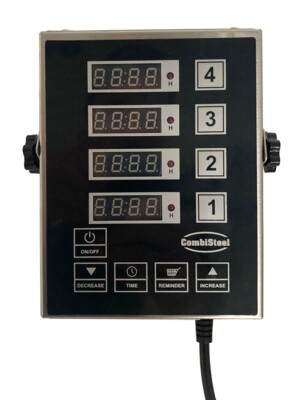 Combisteel Digital Kitchen Timer 4 Channels DKT-4, Stainless Steel
