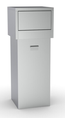 Stainless Steel Mobile Waste Bin 80L with Wheels
