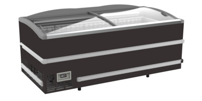 Combisteel Supermarket Chest Freezer 864L, Manual Defrost, Black