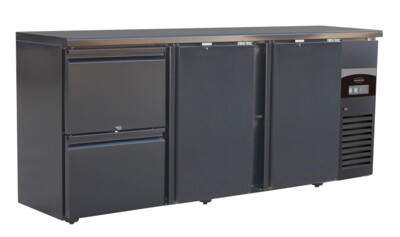 Combisteel Black Bar Cooler 2 Doors 2 Drawers, 537L Capacity