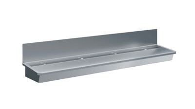 Combisteel 4-Tap Wash Basin 2400mm with Splash Shield
