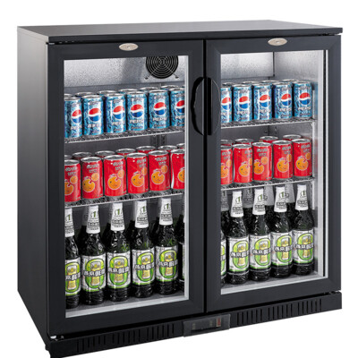 Combisteel Backbar Cooler Black 2 Door, 198L, LED Lighting