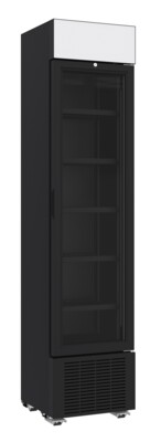 Combisteel Single Glass Door Refrigerator 232L Black, Right Hinged
