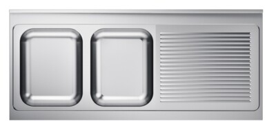 Combisteel Sink Unit Tabletop 2000x600mm, 2 Left Bowls