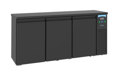 Combisteel Pro Line Bar Cooler Black 3 Door, 500L Capacity