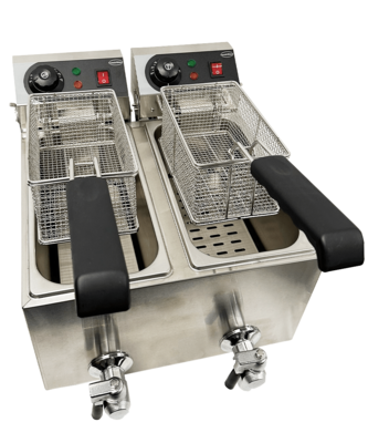 Combisteel Electric Counter Fryer 2x4L, Dual Zone, 4kW Tabletop