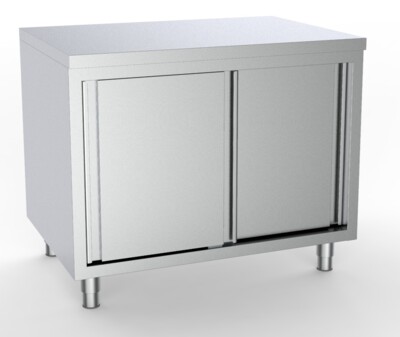 Combisteel Worktable Sliding Doors 1600mm, Stainless Steel 430