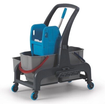 Procart Jet 721S Cleaning Trolley with Mop Buckets & Wringer