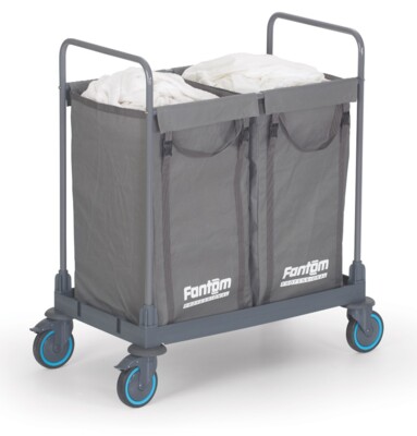 Procart 62 Laundry Collecting Trolley with 2x125L Bags