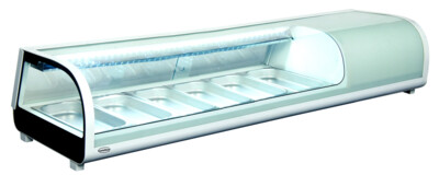 Combisteel Sushi Display 62L, 6x 1/3 GN Curved Glass