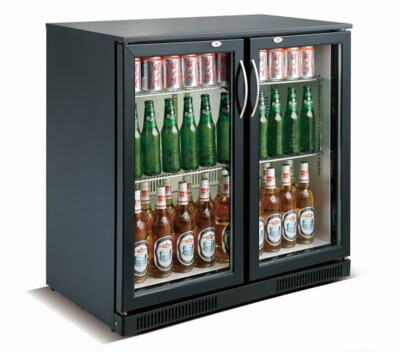 Combisteel Backbar Cooler 2 Door Black, 198L, LED Lighting