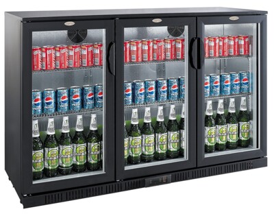 Combisteel Black Backbar Cooler 3 Door, 320L Capacity