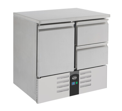 Combisteel Refrigerated Counter 1 Door 2 Drawers, 257L, 900mm