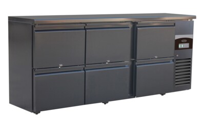 Combisteel Black Bar Cooler 6 Drawer, 537L, Freestanding