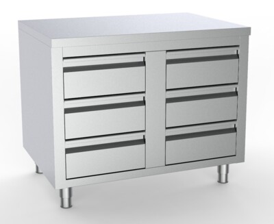 Combisteel Stainless Steel Worktable 6 Drawers, 1000x700mm