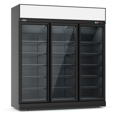 Combisteel 3 Glass Door Display Freezer, 1480L, Black INS-1530F