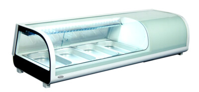 Combisteel Sushi Display 42L, Curved Glass, LED Lighting