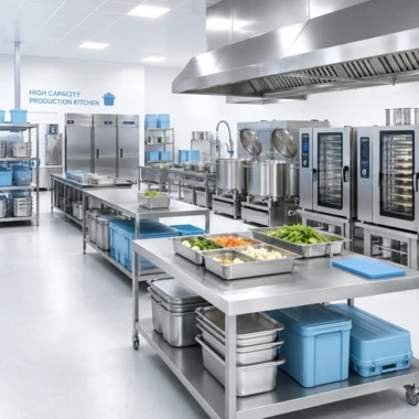 High-capacity production kitchen