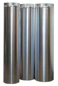 Round Pipe Ducting Ø 250mm Aluminium, 1000mm Height
