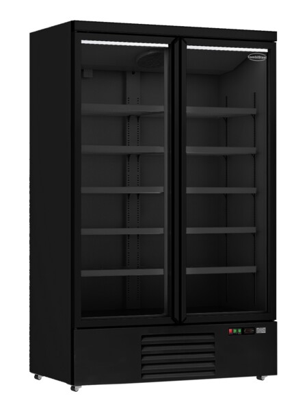 Combisteel Glass Door Refrigerator 1000L, Black, JDE-1000R BL