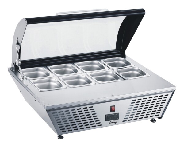 Combisteel Refrigerated Counter Top 67L, 8x GN 1/6, Curved Glass