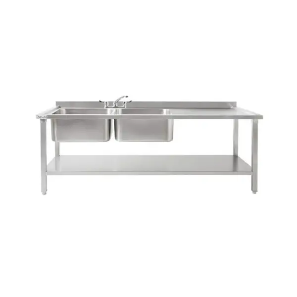 Atlas DBRD1800 Double Bowl Sink Right Hand Drain 1800mm