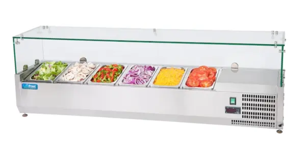 Unifrost CTG1400 Cold Toppings Fridge Glass Top 1400mm 6-Pan