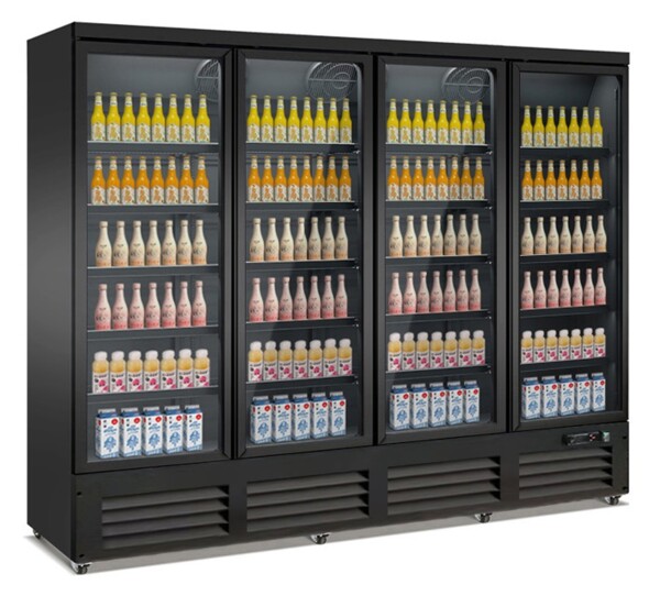 Combisteel 4 Glass Door Refrigerator 2000L Black CEB-2000R BL