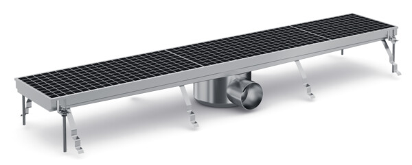 Combisteel Floor Grid 1144x200mm, Stainless Steel Drainage