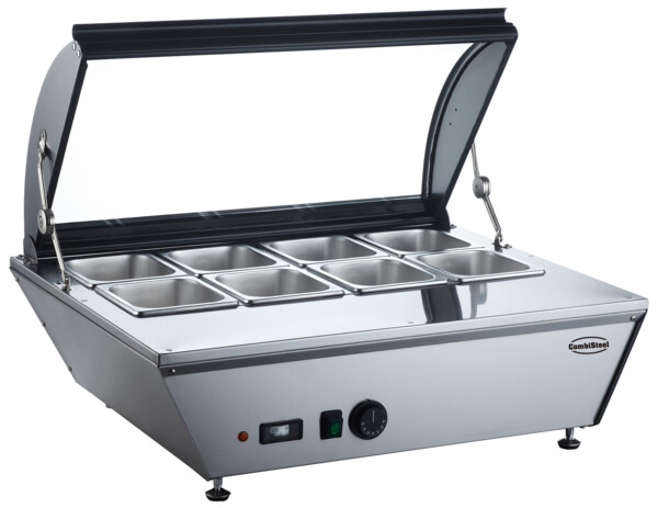 Combisteel Hot Counter Top 67L, 8x GN 1/6, Curved Glass