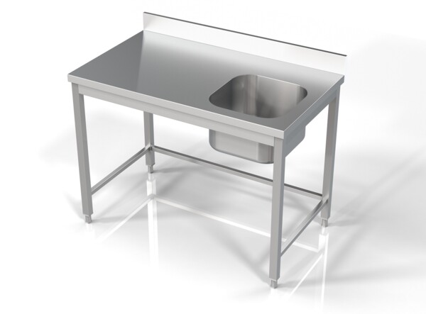 Sink Unit 1200mm Single Bowl Right, 700mm Deep Commercial