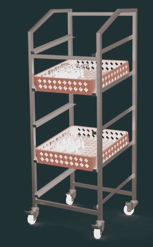 Basket Trolley 500x500mm, 5-Level Mobile Storage Cart