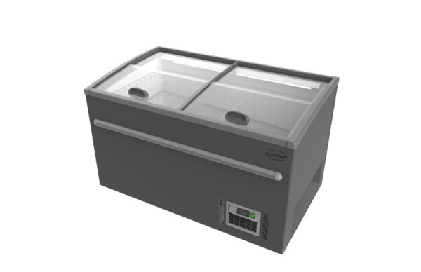 Combisteel Chest Freezer 530L, Glass Sliding Lids, Automatic Defrost