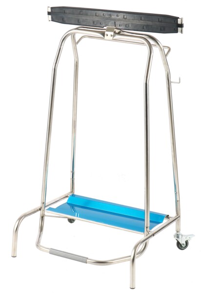 Combisteel Pedal Controlled Trash Bag Holder, Mobile Stainless Steel